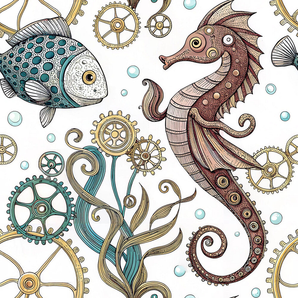 Steampunk Sea Creatures Fat Quarter Bundle