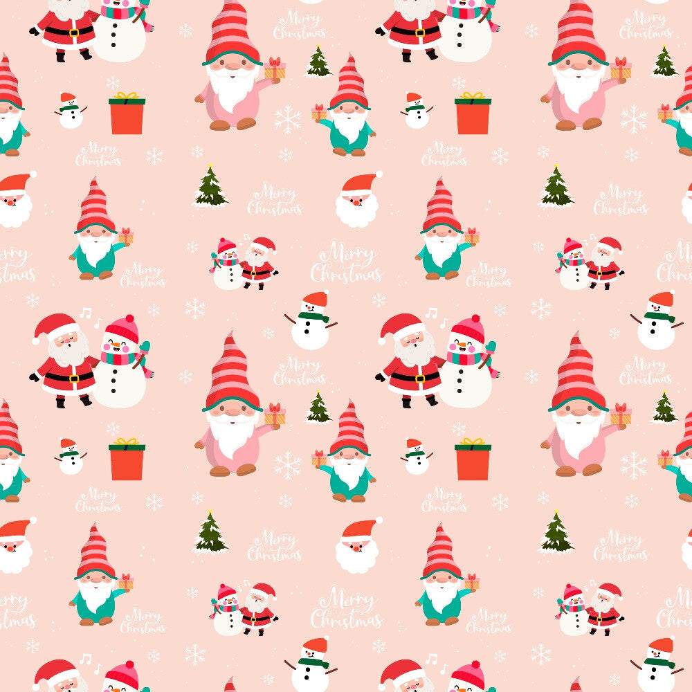 Pink Christmas Gnomes Fat Quarter Bundle