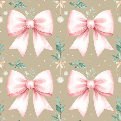 Pink Bows And Evergreen Fat Quarter Bundle