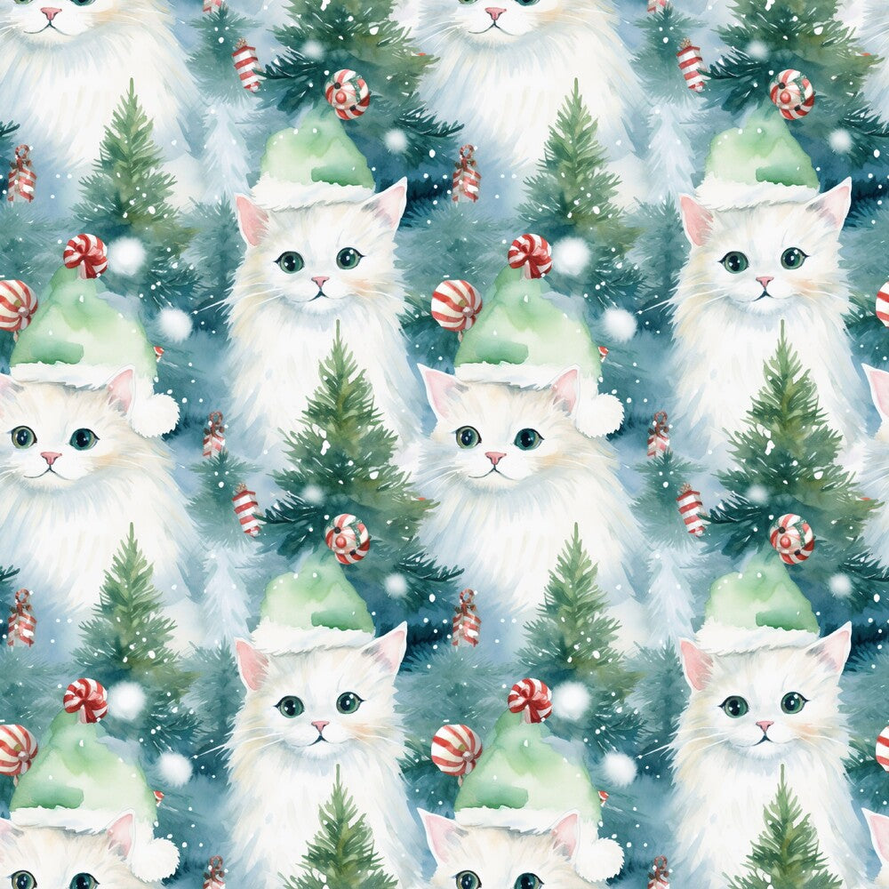 Christmas Santa Kitty Cats Fat Quarter Bundle