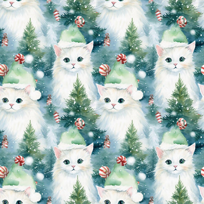 Christmas Santa Kitty Cats Fat Quarter Bundle