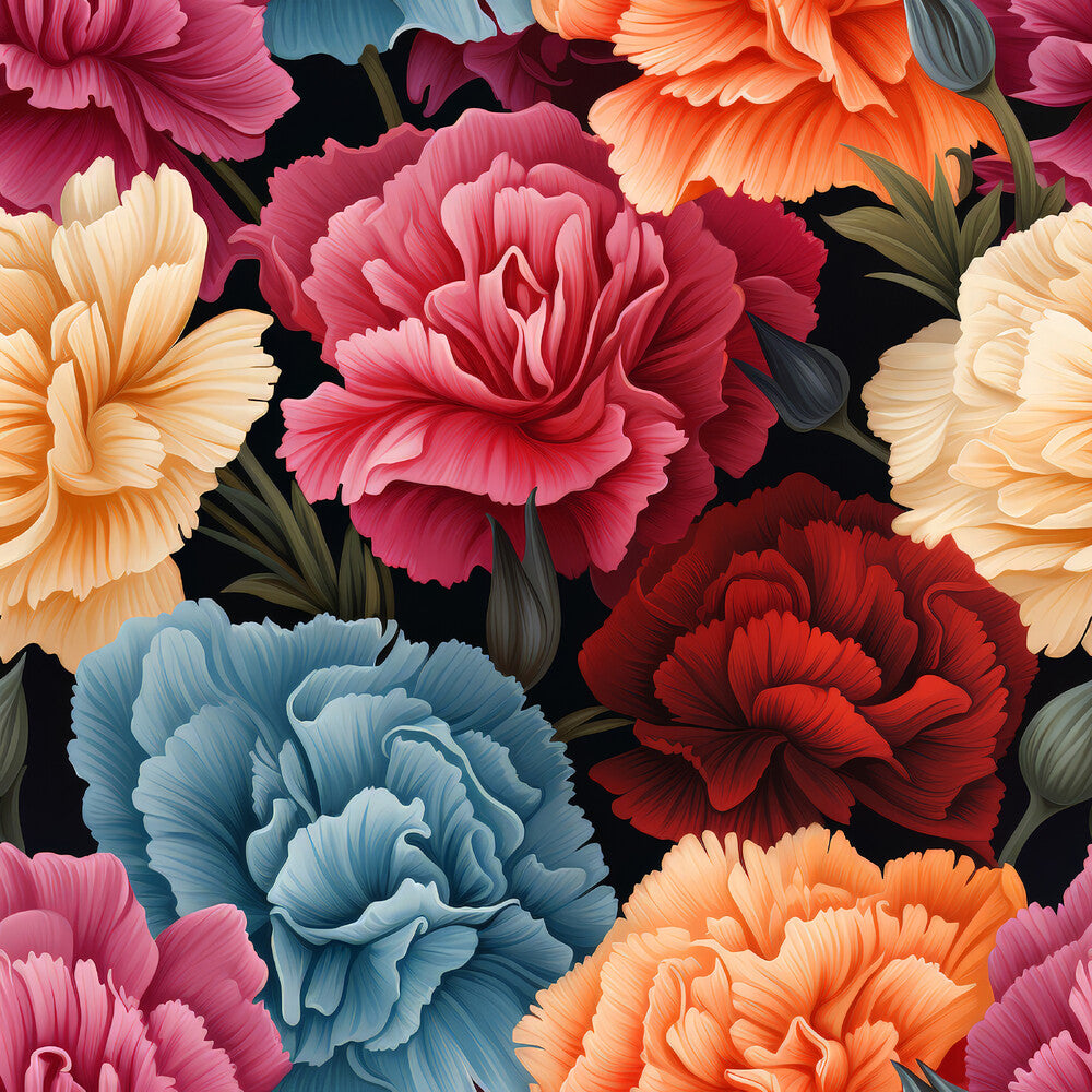 Colorful Carnation Flowers Fat Quarter Bundle