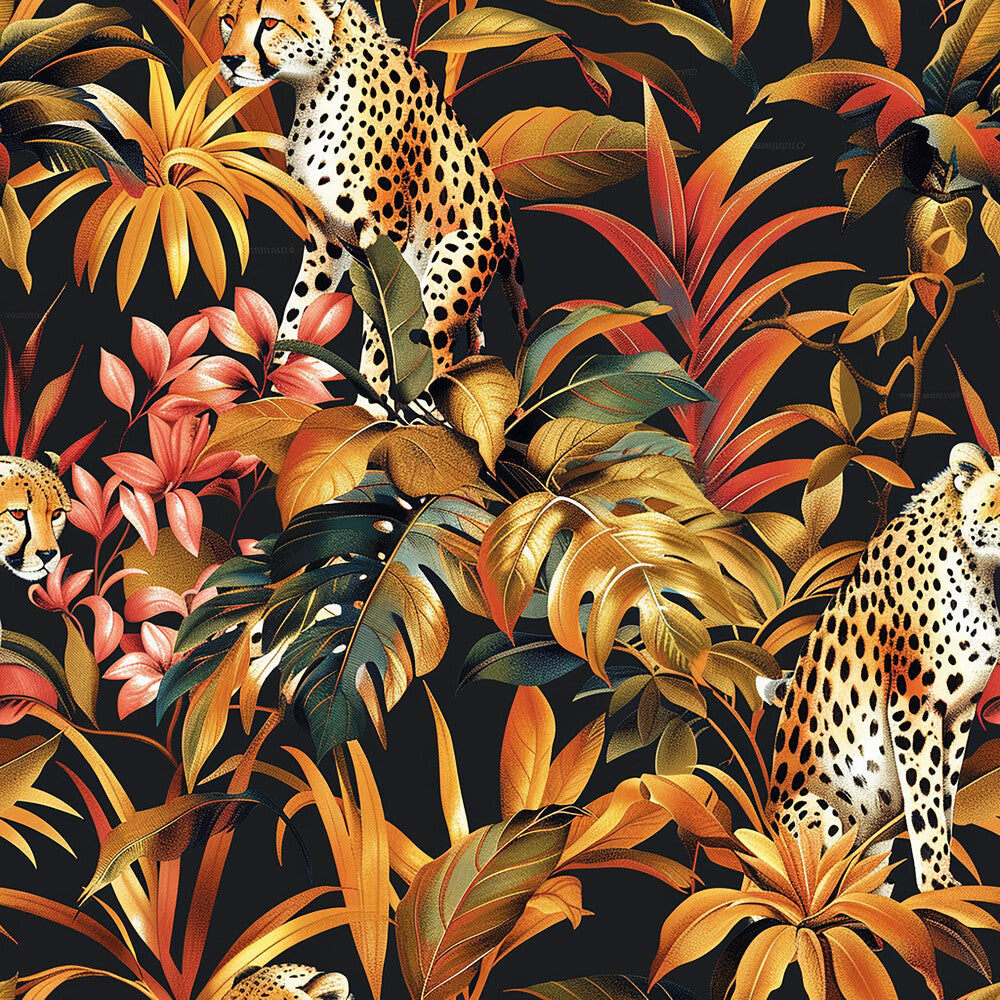 Cheetah and Leaves Fat Quarter Bundle
