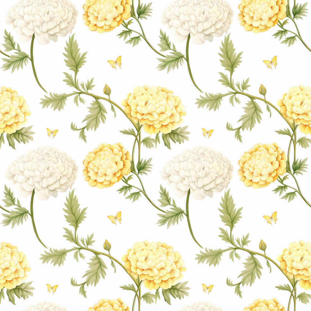 Floral Yellow Cottage Gardens Fat Quarter Bundle