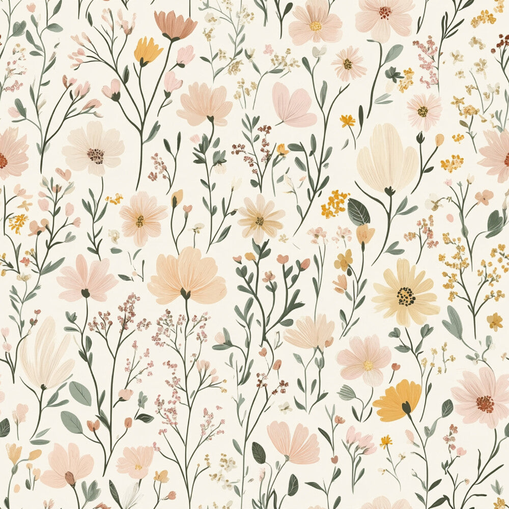 Sage Green and Peach Floral Fat Quarter Bundle