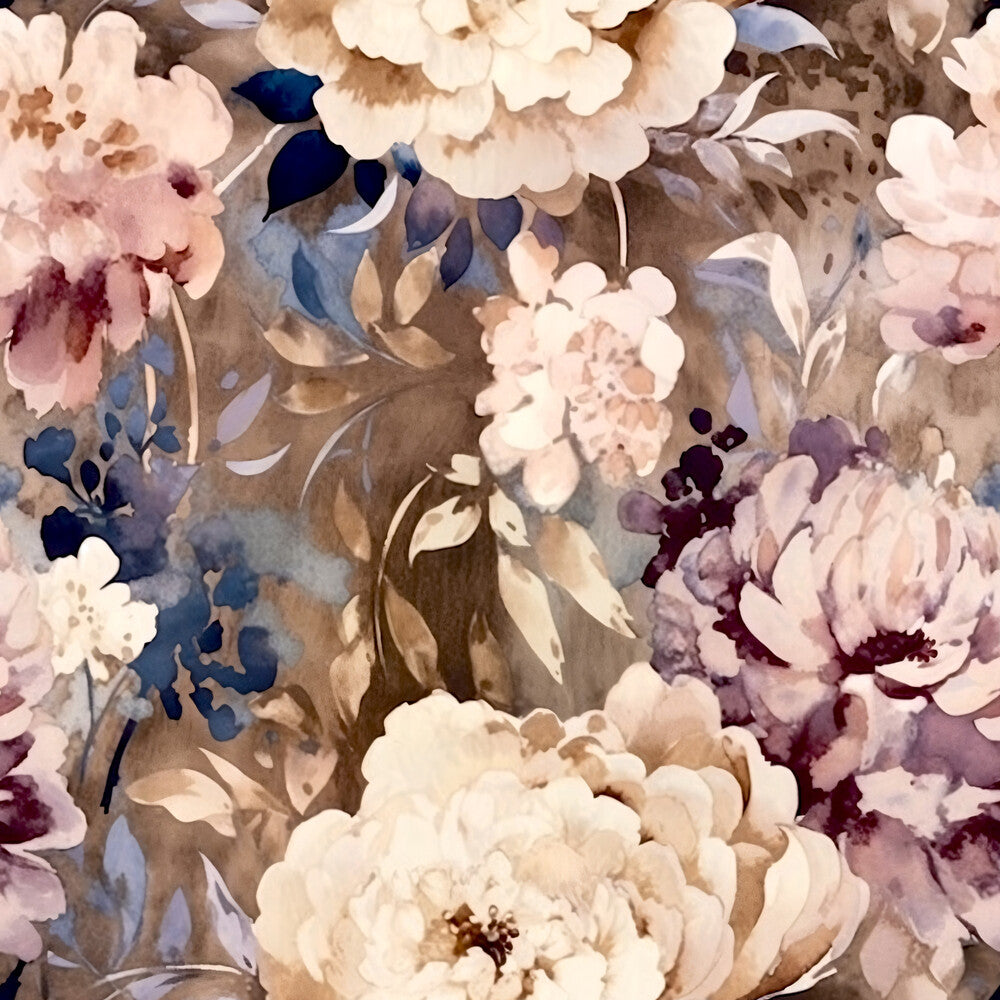 Navy Rose Wine Florals Fat Quarter Bundle