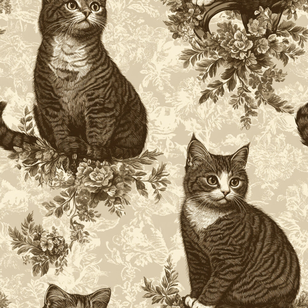 Vintage Cats With Lace Fat Quarter Bundle