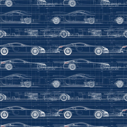 Vintage Car Blueprint Fat Quarter Bundle