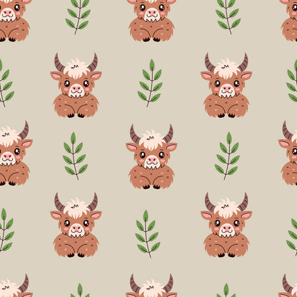 Cute Baby Highland Cows Fat Quarter Bundle