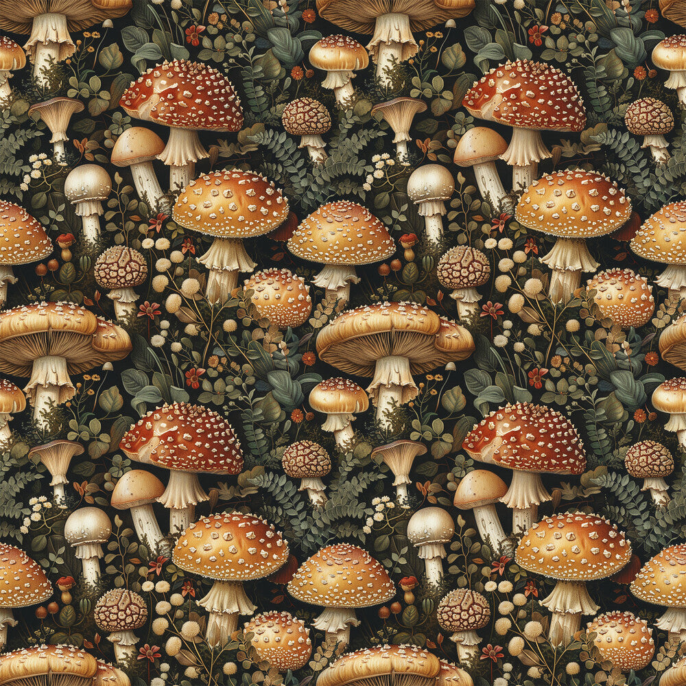 Retro Mushroom Botanical Fat Quarter Bundle