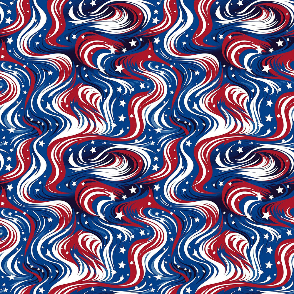 USA Flag Swirls Fat Quarter Bundle