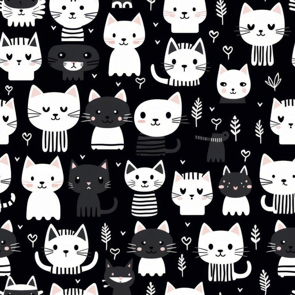 Black and White Cats Fat Quarter Bundle