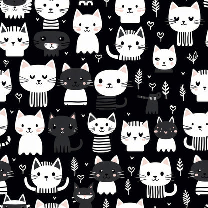 Black and White Cats Fat Quarter Bundle