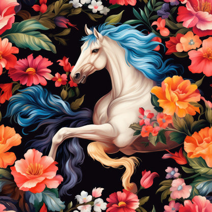 Cute Floral Horses Fat Quarter Bundle