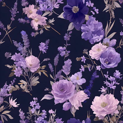 Purple Night Flowers Fat Quarter Bundle