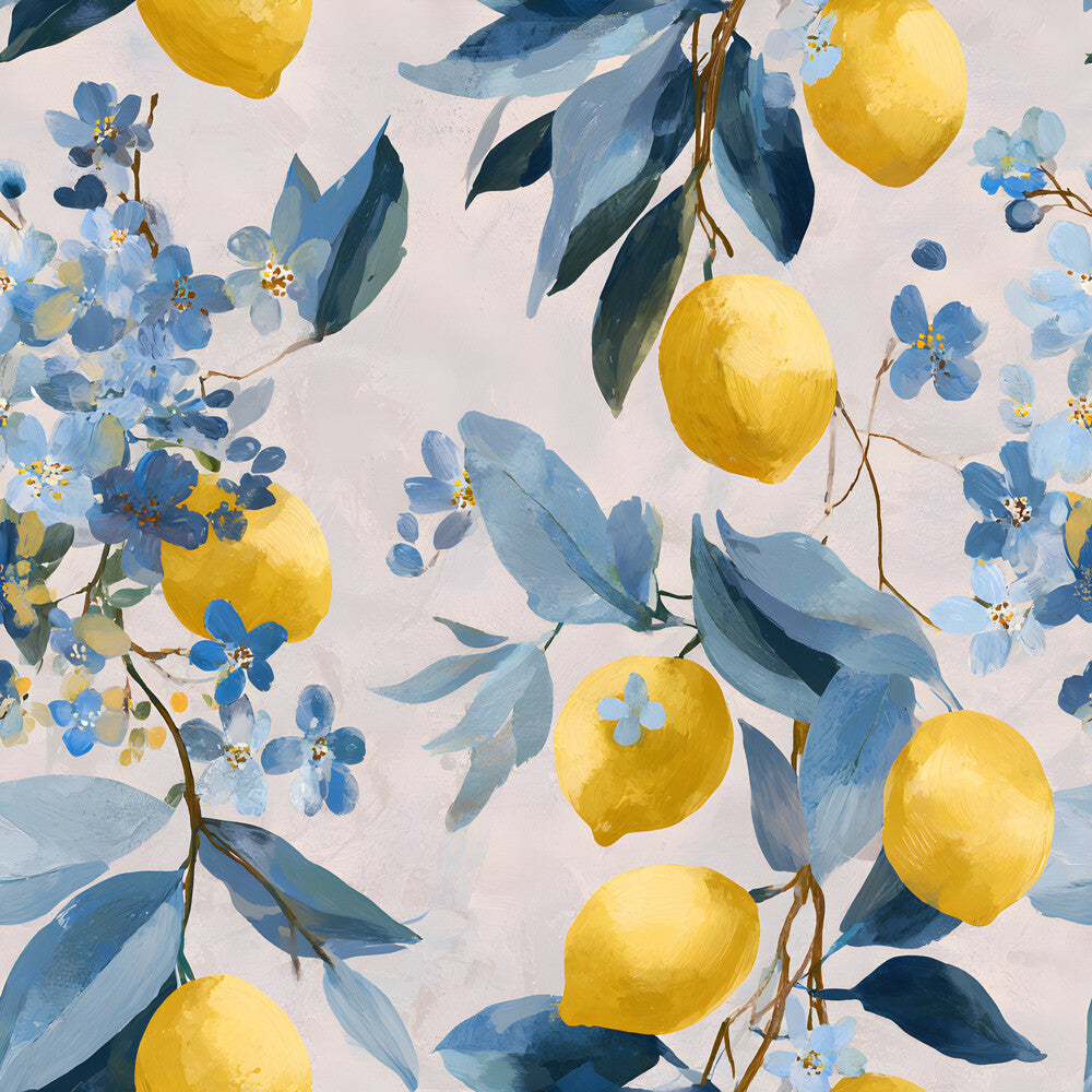 Summer Portuguese Azulejo Lemon Fat Quarter Bundle
