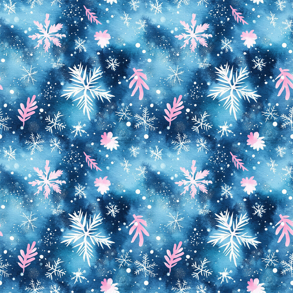 Watercolor Blue Christmas Fat Quarter Bundle
