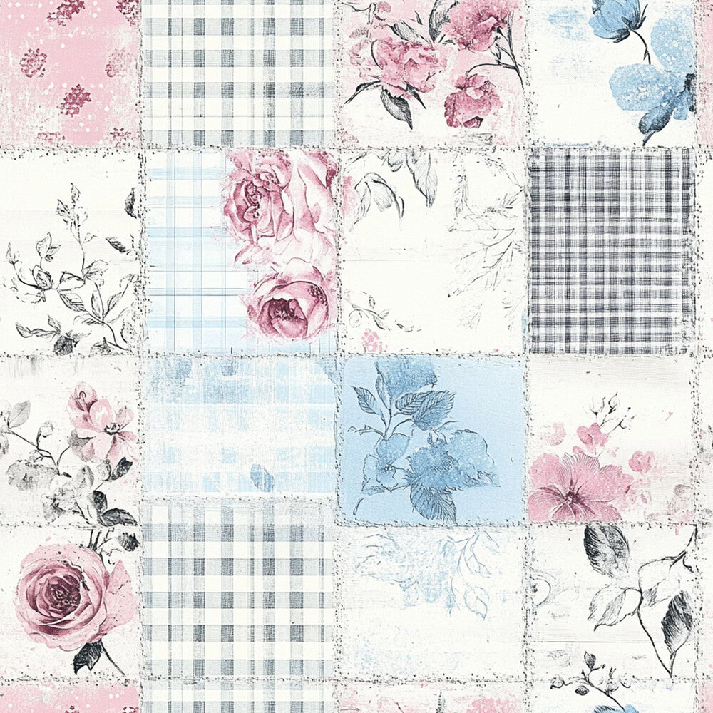 Shabby Chic Floral Gingham Fat Quarter Bundle