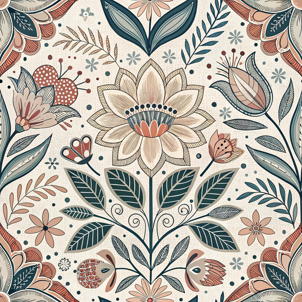 Scandinavian Folk Floral Fat Quarter Bundle