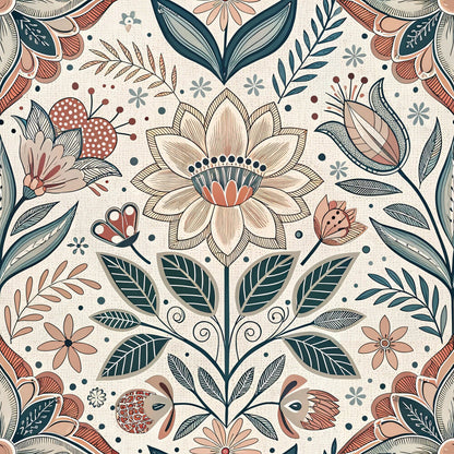 Scandinavian Folk Floral Fat Quarter Bundle