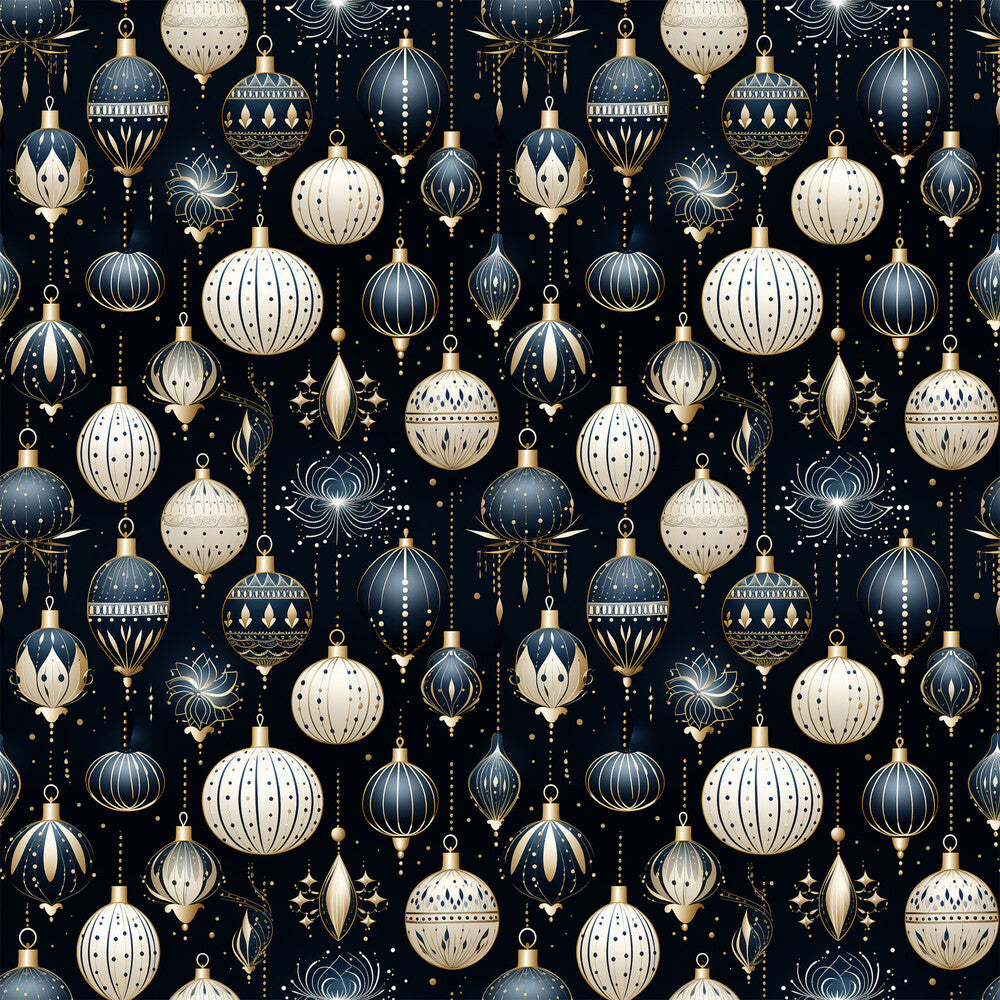 Navy and Cream Christmas Fat Quarter Bundle