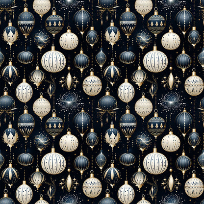 Navy and Cream Christmas Fat Quarter Bundle