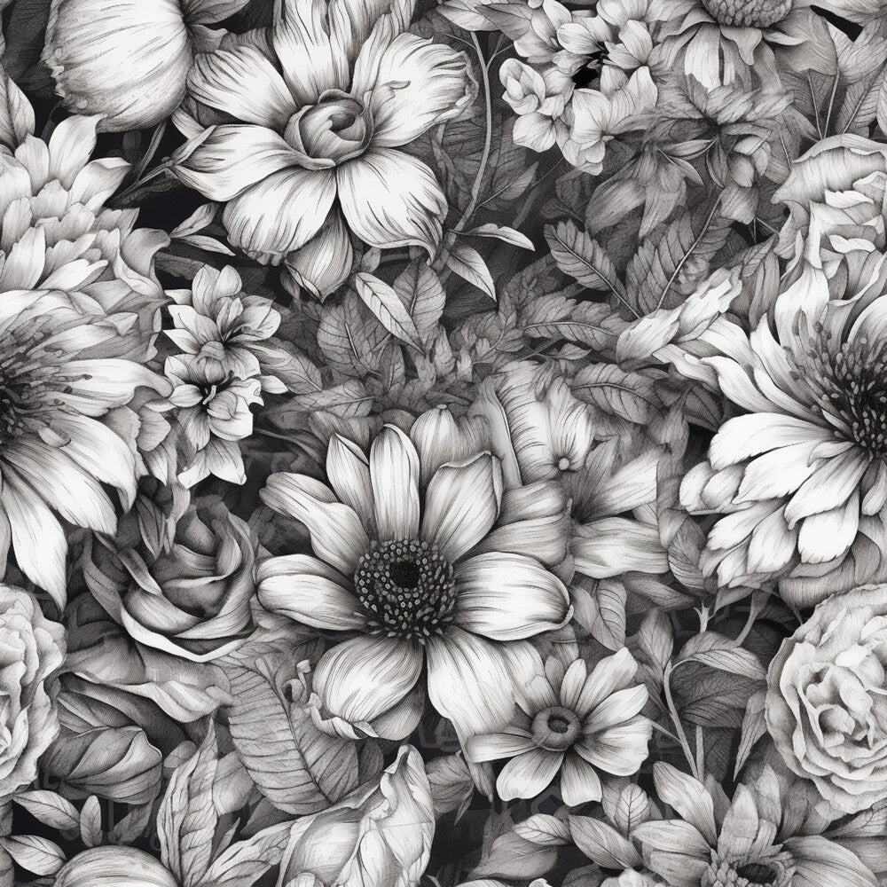 Peonies Pencil Sketched Fat Quarter Bundle