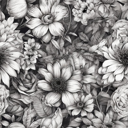Peonies Pencil Sketched Fat Quarter Bundle