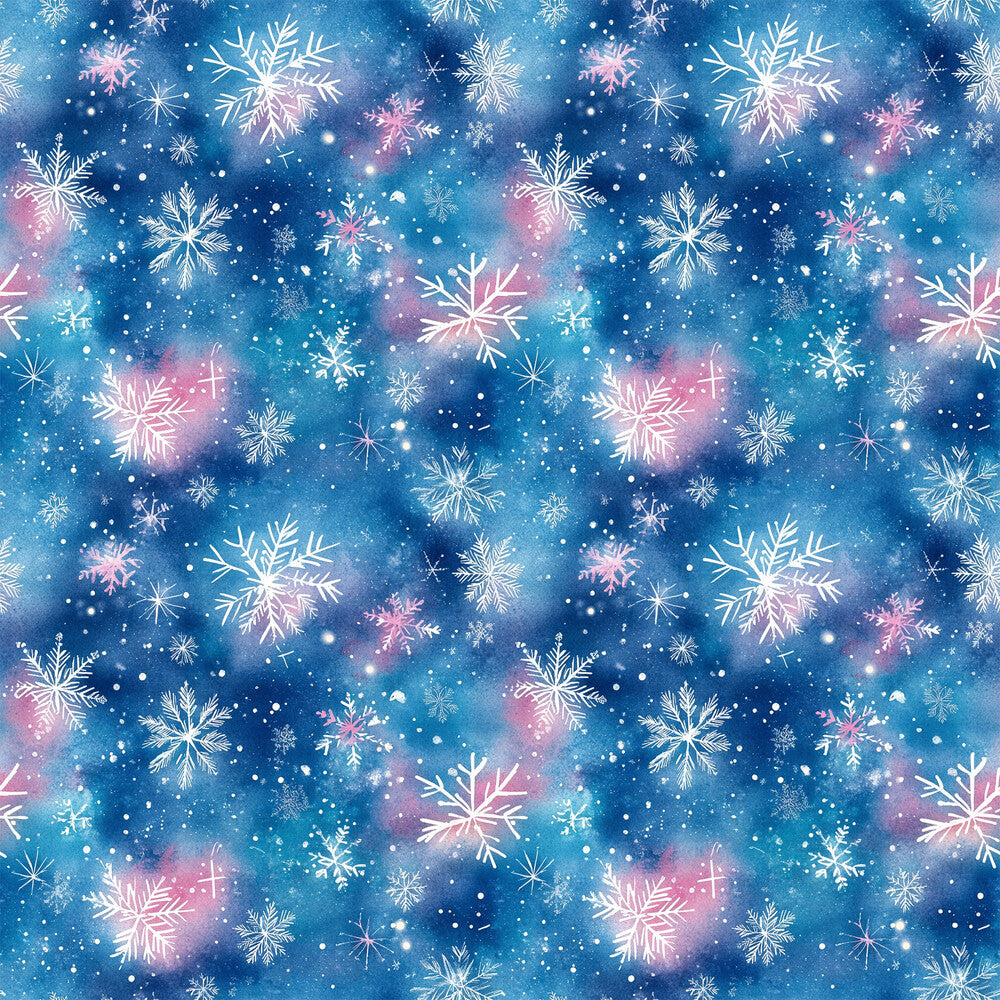 Watercolor Blue Christmas Fat Quarter Bundle