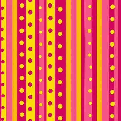 Pink and Yellow Dotted Stripes Fat Quarter Bundle