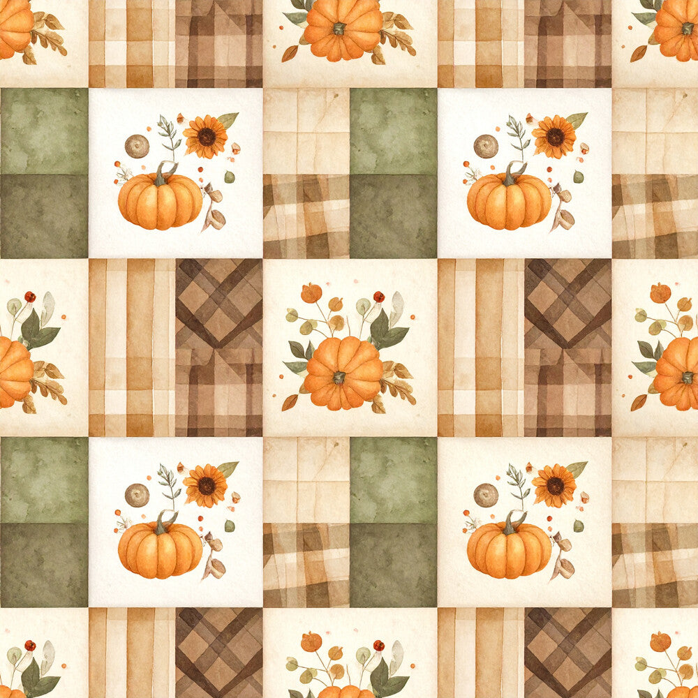 Harvest Pumpkin And Florals Fat Quarter Bundle