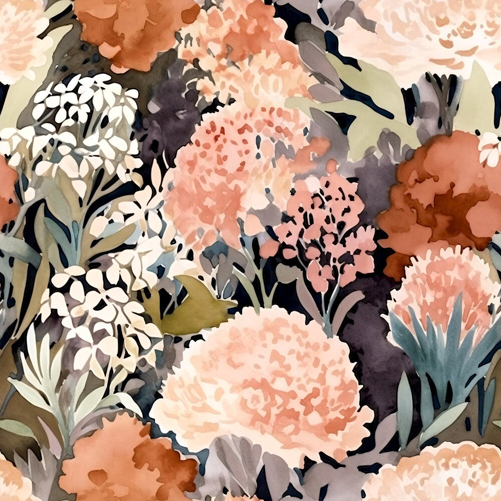 Terracotta Blush Beige Watercolor Florals Fat Quarter Bundle