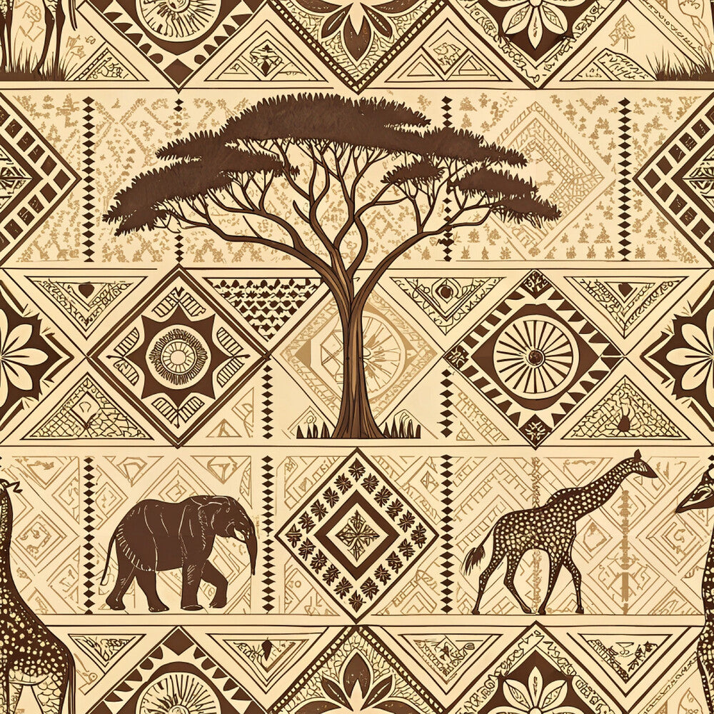 African Mud Cloth Line Art Fat Quarter Bundle