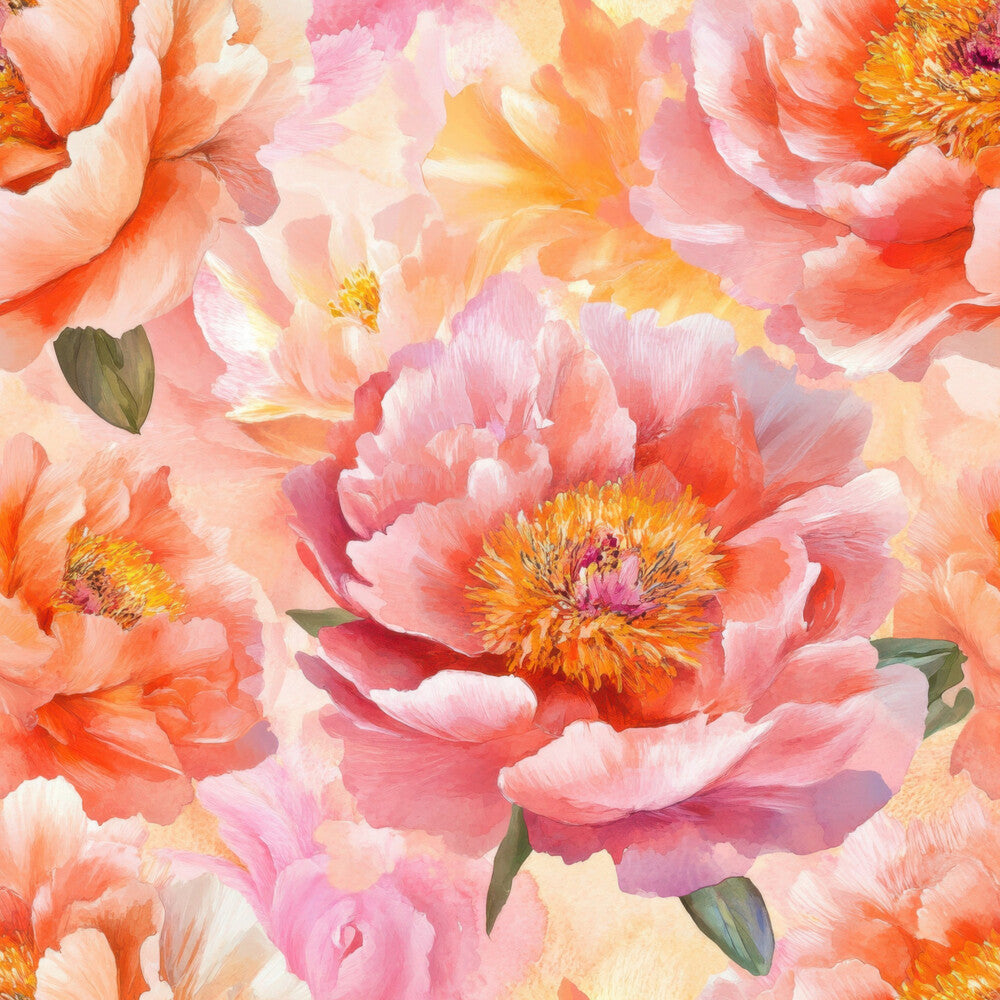 Sunset Coral Peony Fat Quarter Bundle