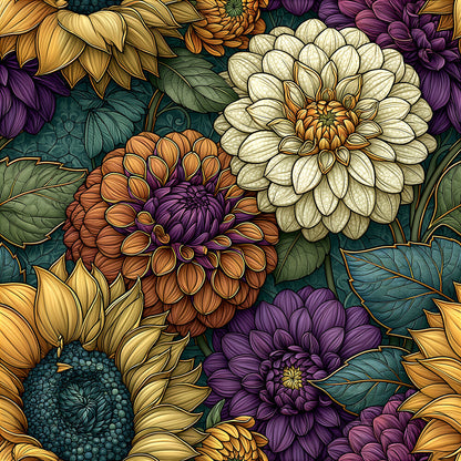 Fall Ornamental Florals Fat Quarter Bundle