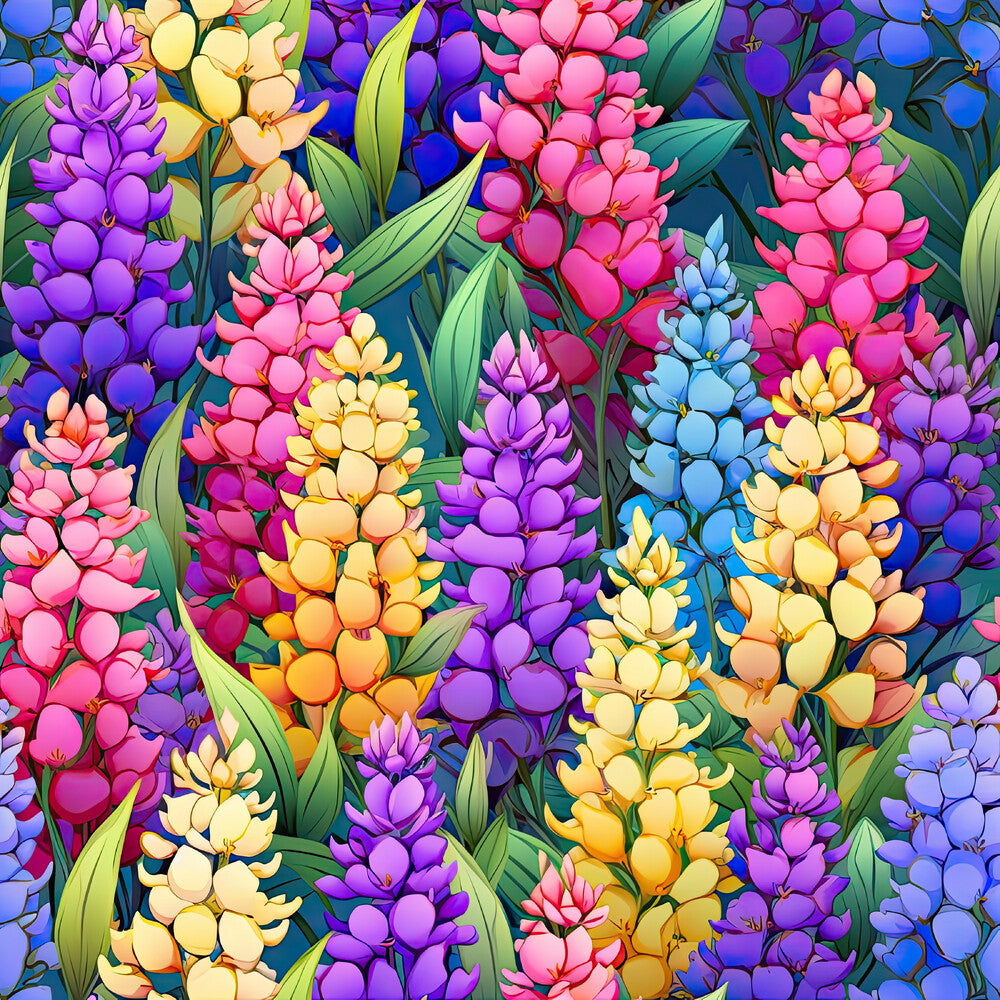 Rainbow Larkspur Flowers Fat Quarter Bundle