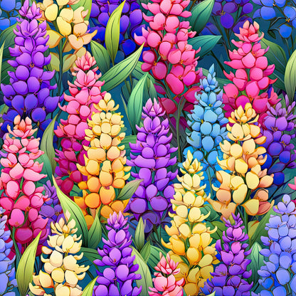 Rainbow Larkspur Flowers Fat Quarter Bundle
