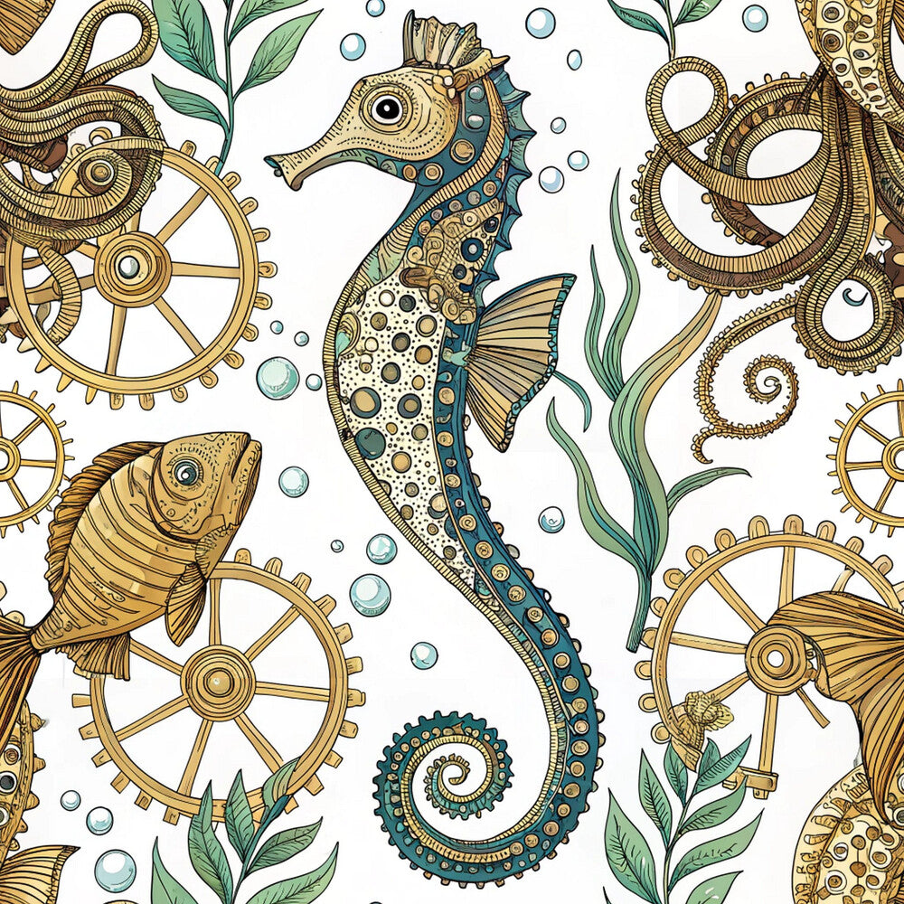 Steampunk Sea Creatures Fat Quarter Bundle