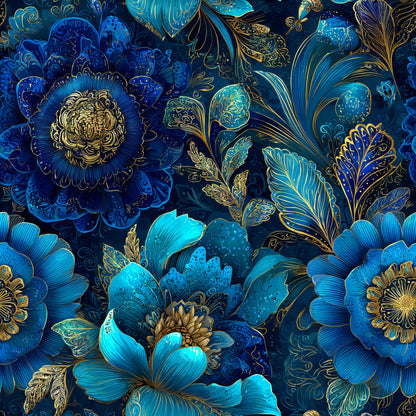 Blue Ornamental Floral Fat Quarter Bundle