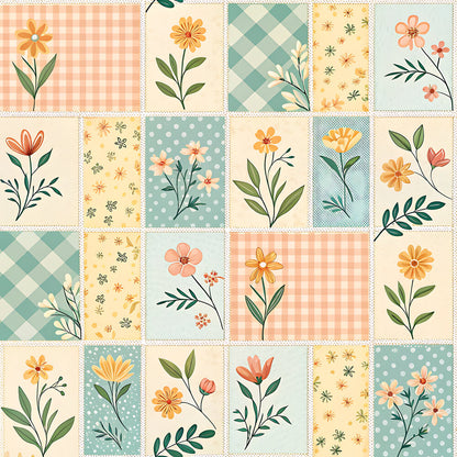 Pastel Spring Floral Patchwork Fat Quarter Bundle