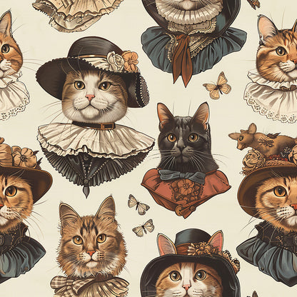 Victorian Cats Fat Quarter Bundle