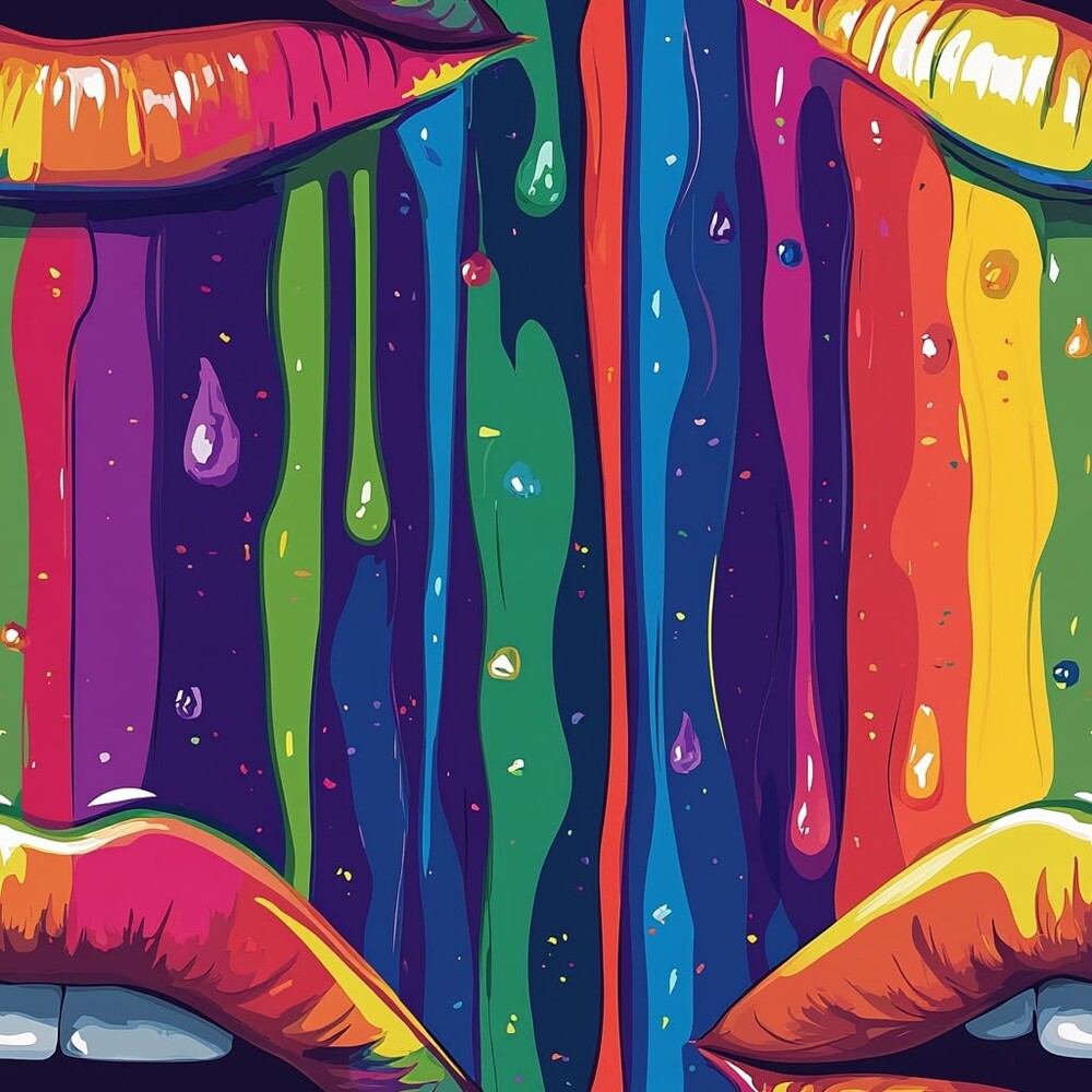 Rainbow Dripping Lips Art Fat Quarter Bundle