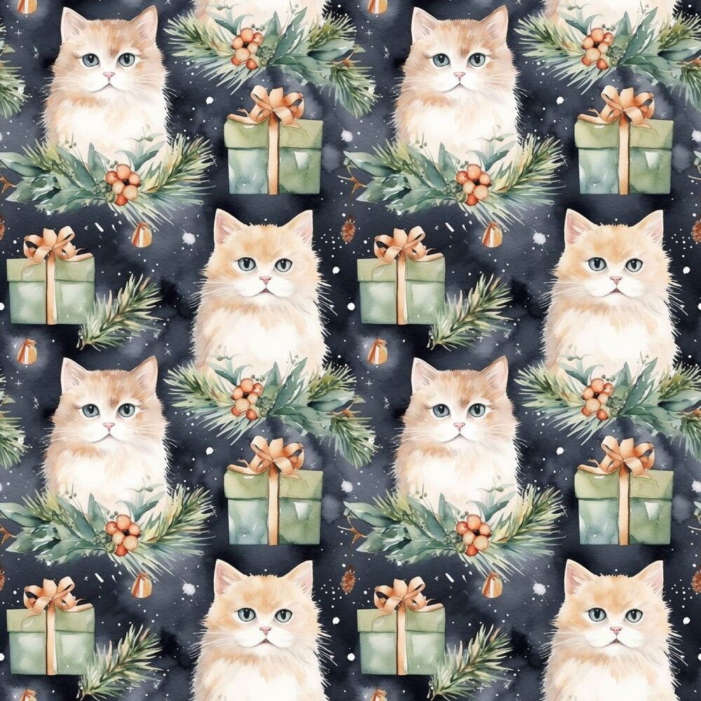 Christmas Santa Kitty Cats Fat Quarter Bundle