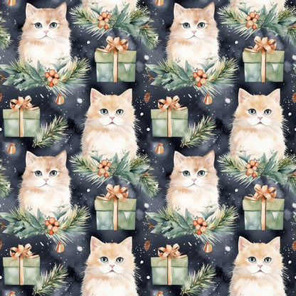 Christmas Santa Kitty Cats Fat Quarter Bundle