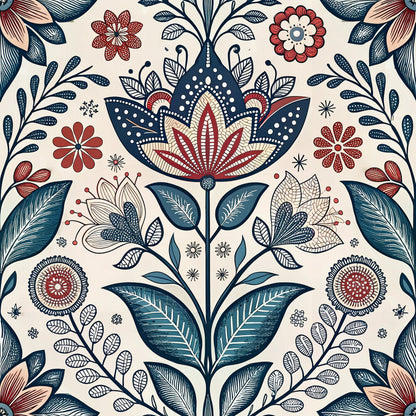 Scandinavian Folk Floral Fat Quarter Bundle