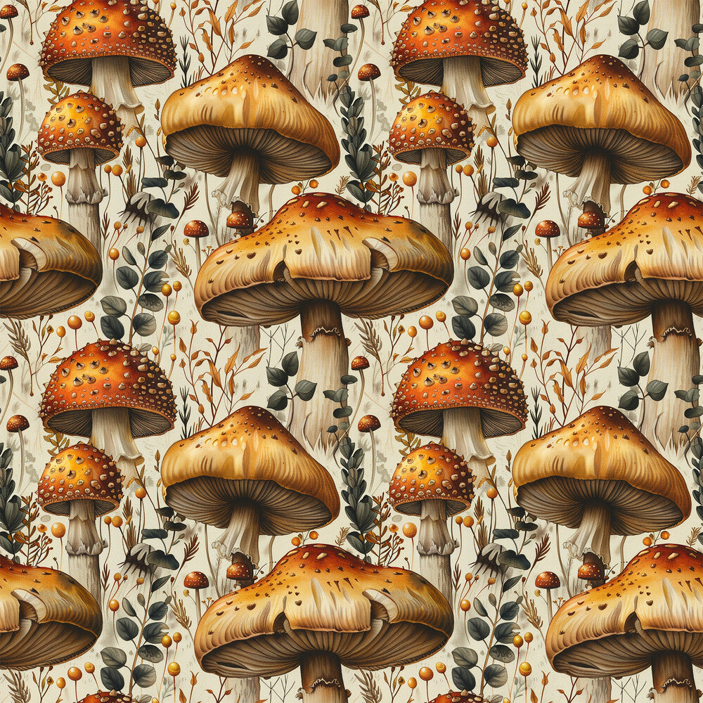 Retro Mushroom Botanical Fat Quarter Bundle