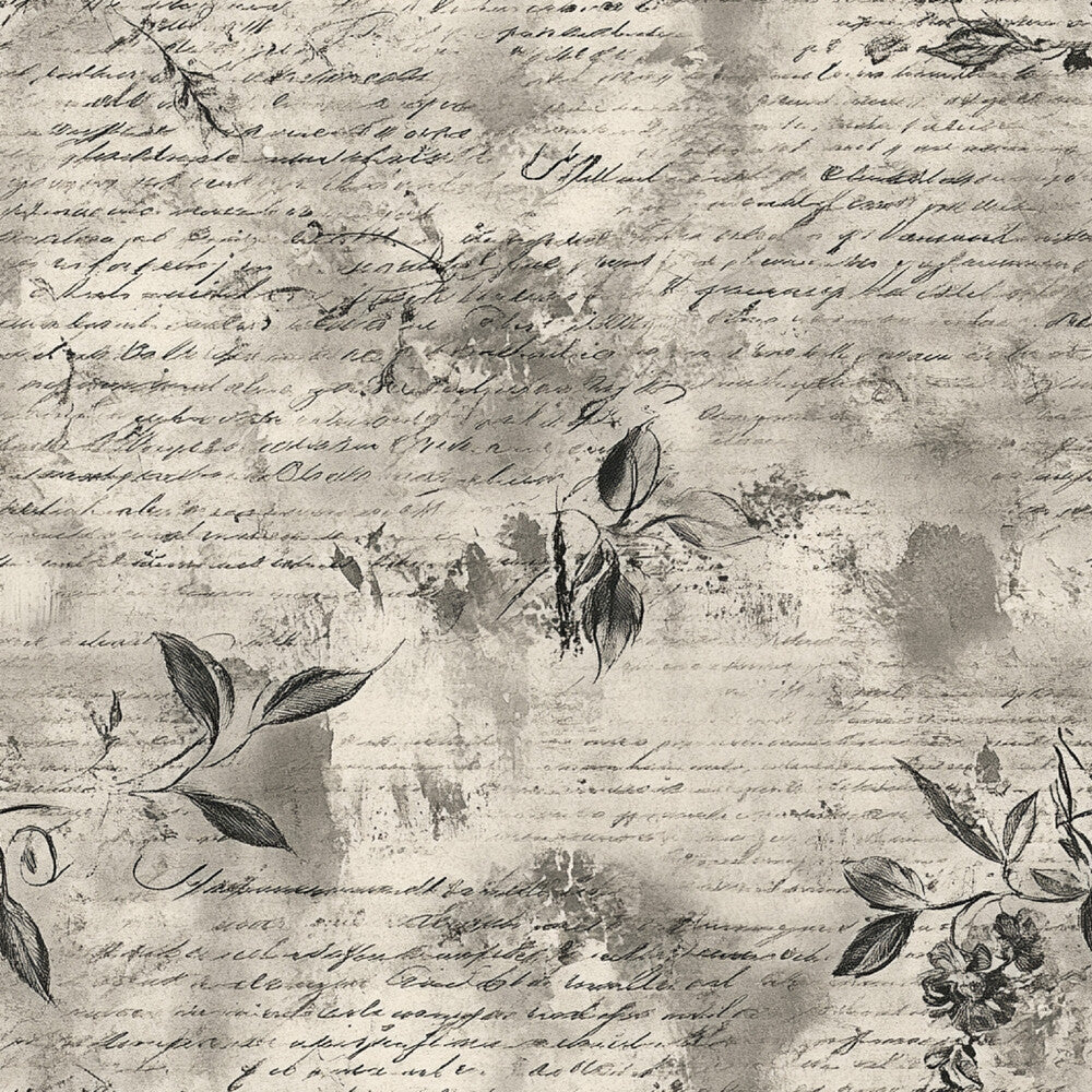Gray Vintage Handwritten Letters Fat Quarter Bundle