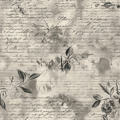 Gray Vintage Handwritten Letters Fat Quarter Bundle