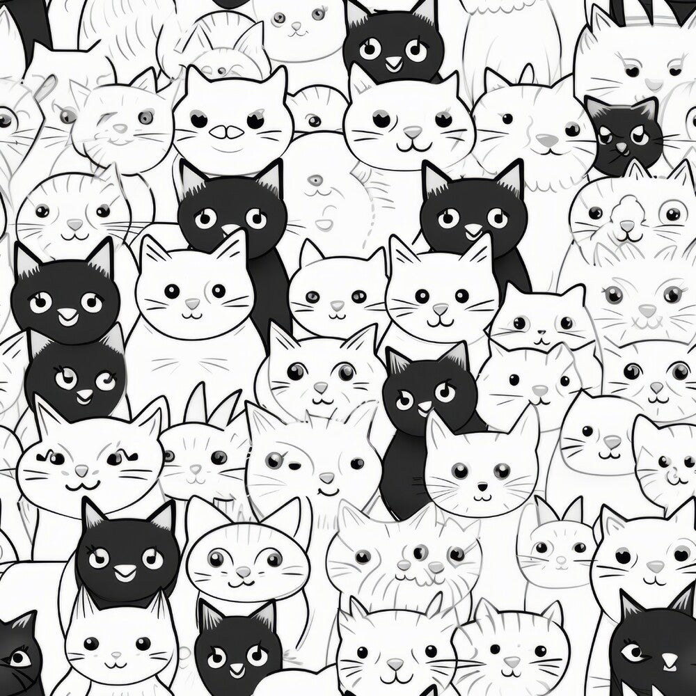 Black and White Cats Fat Quarter Bundle