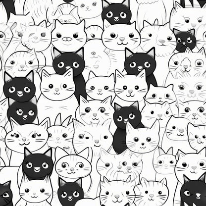 Black and White Cats Fat Quarter Bundle